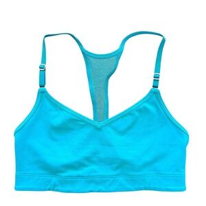 Victorias Secret VSX Sport Cami Sports Bra Turquoise Blue Mesh Racerback Small